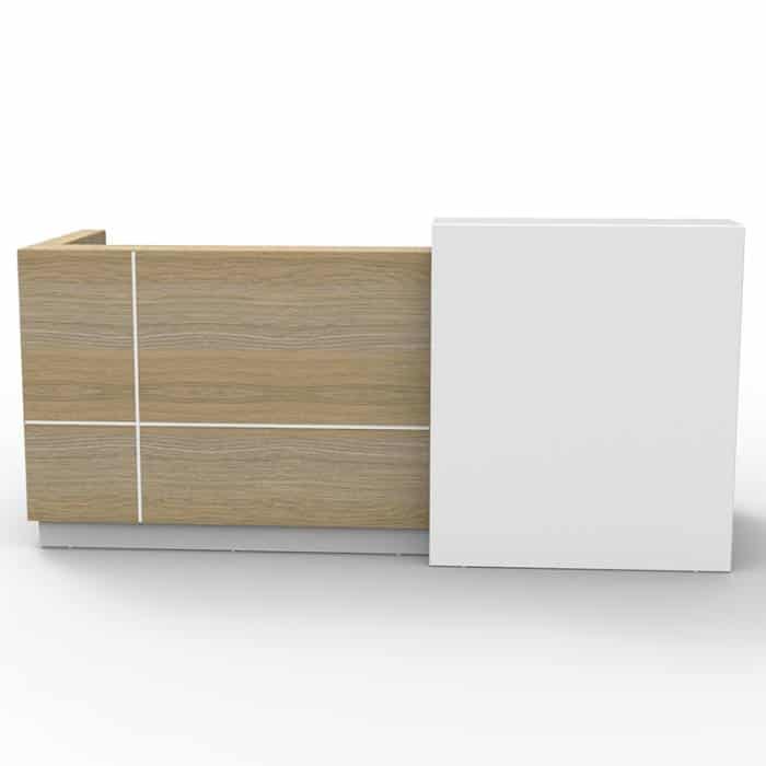 Fast Office Furniture - Celeste Reception Desk, White Feature Panel, Front View