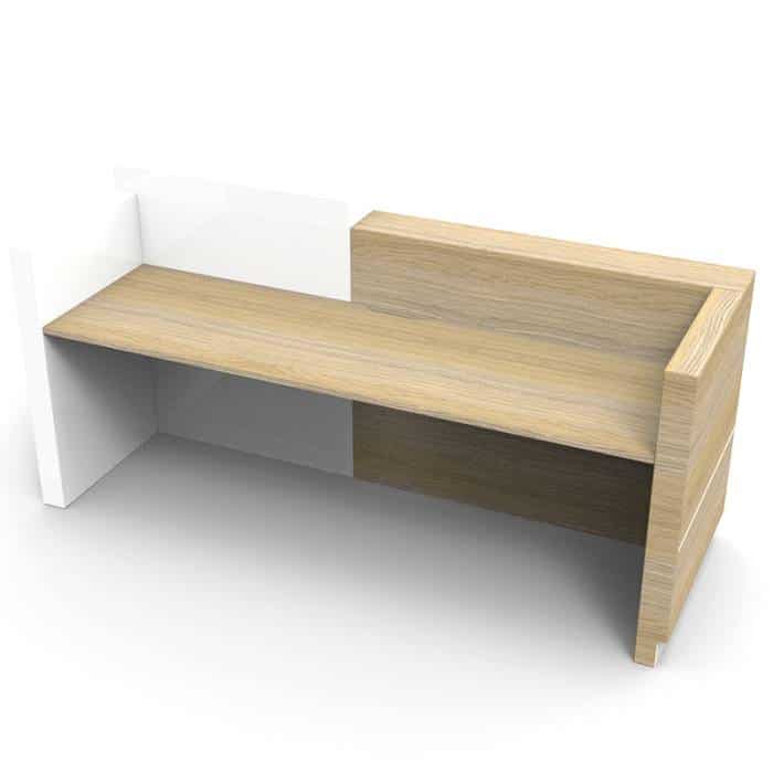 Fast Office Furniture - Celeste Reception Desk, White Feature Panel, Rear View