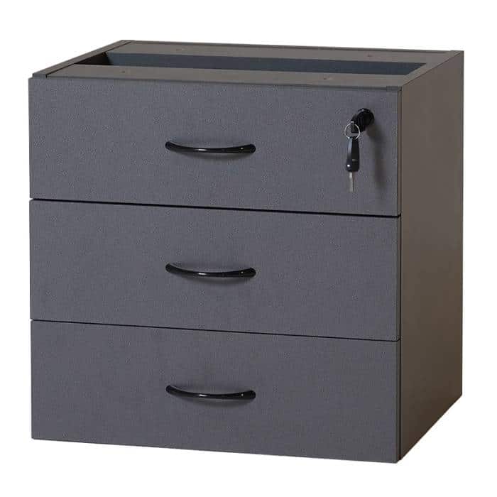 Fast Office Furniture - Function Select Fixed Drawer Unit, 3 Personal Drawers, Ironstone Colour
