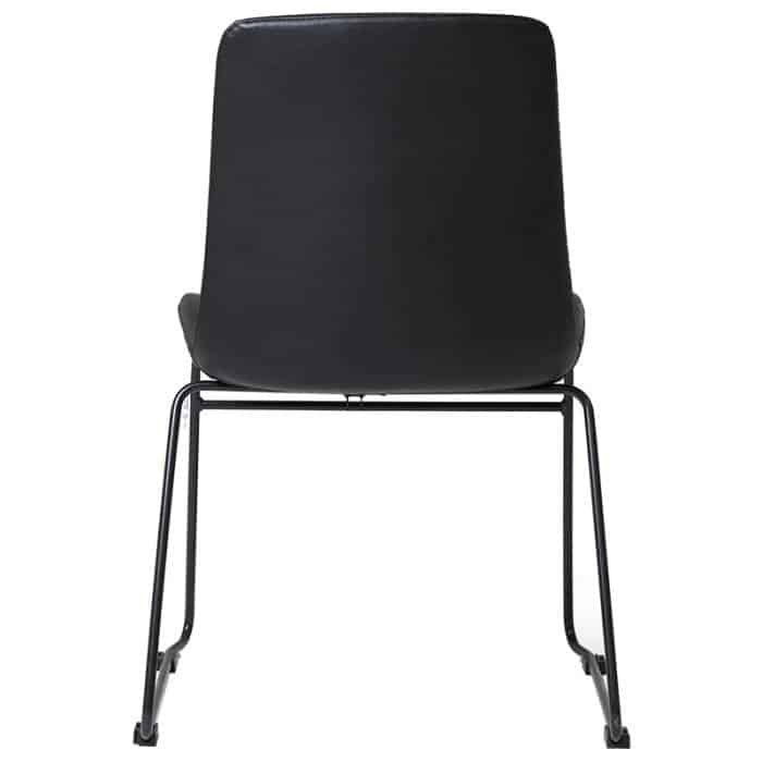 Fast Office Furniture - Hendrix Visitor Chair, Black Vinyl, Rear View