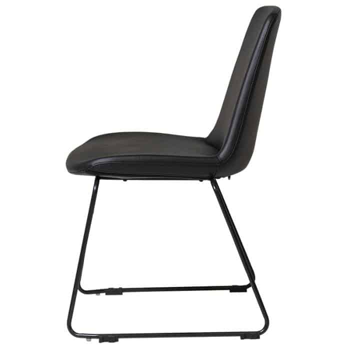 Fast Office Furniture - Hendrix Visitor Chair, Black Vinyl, Side View