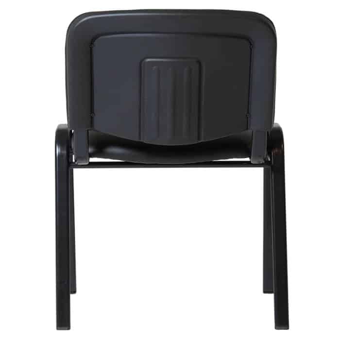 Fast Office Furniture - Macleay Visitor Chair, Black Vinyl, Rear View