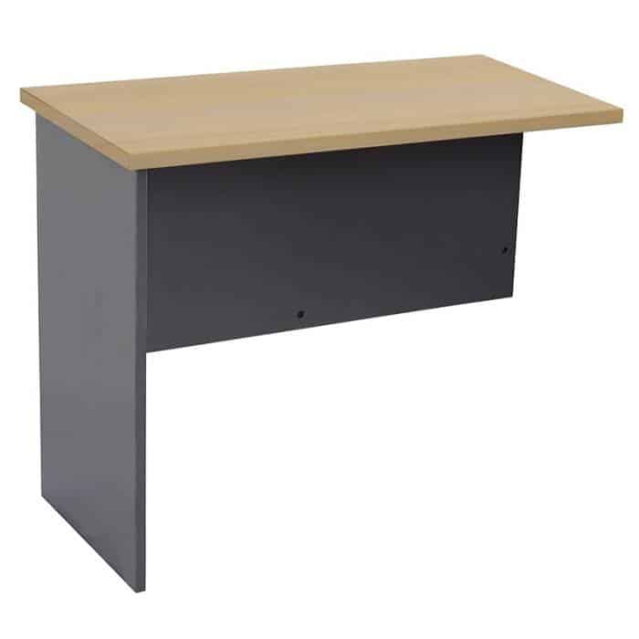 Function Deluxe Desk Return (LH), Natural Oak and Ironstone Colours