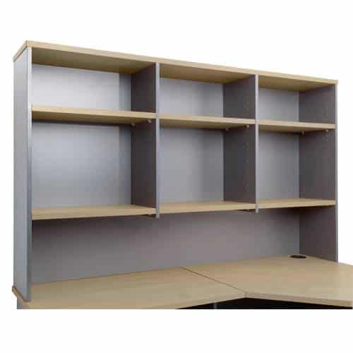 Fast Office Furniture - Function Deluxe Hutch 1800mm Wide, Natural Oak and Ironstone Colours