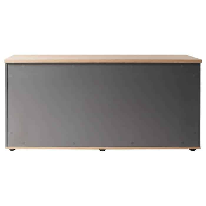 Fast Office Furniture - Function Deluxe Sliding Door Credenza, Natural Oak and Ironstone Colours, Rear View