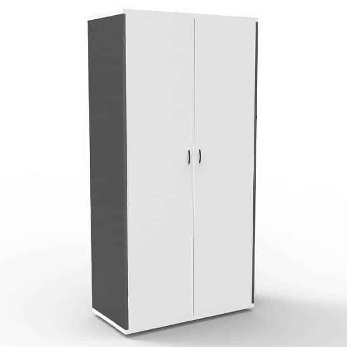 Fast Office Furniture - Function Deluxe Storage Cupboard - Closed, Natural White and Ironstone Colours