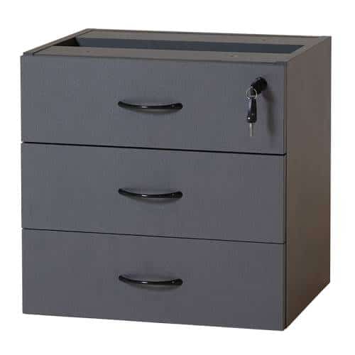 Fast Office Furniture - Function Ironstone Fixed Drawer Unit, 3 Personal Drawers, Ironstone Colour