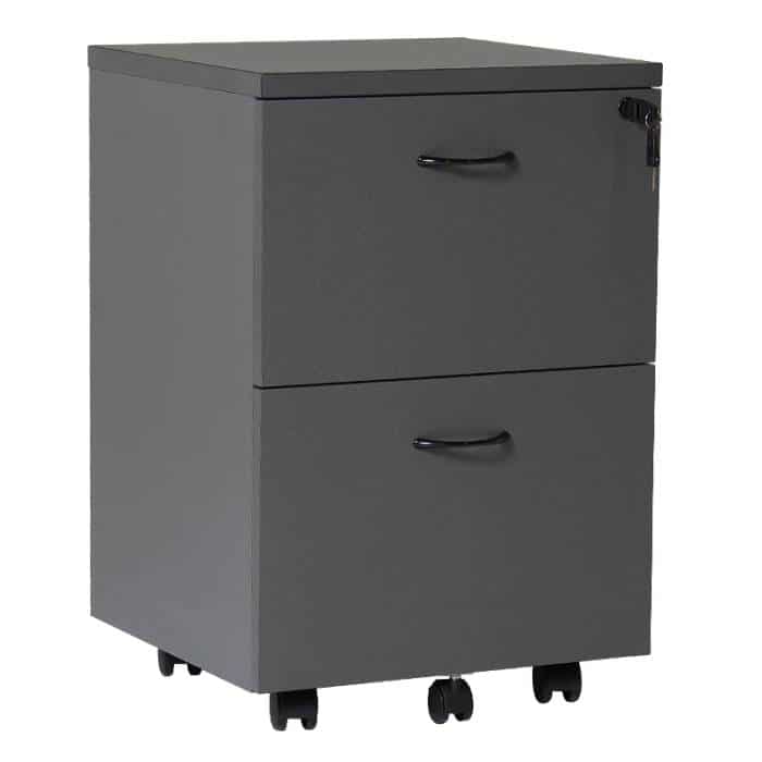 Fast Office Furniture - Function Ironstone Mobile Drawer Unit, 2 Deep File Drawers, Ironstone Colour