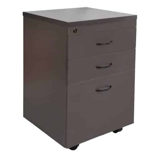 Fast Office Furniture - Function Ironstone Mobile Drawer Unit, 2 Personal + 1 Deep File Drawer, Ironstone Colour