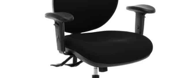 Fast Office Furniture - Mia Extra Heavy Duty High Back Ergonomic Office Chair, Black Fabric, with Arms