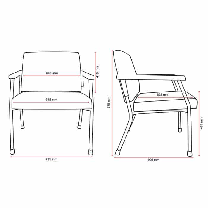 Buro Concord Chair, Dimensions