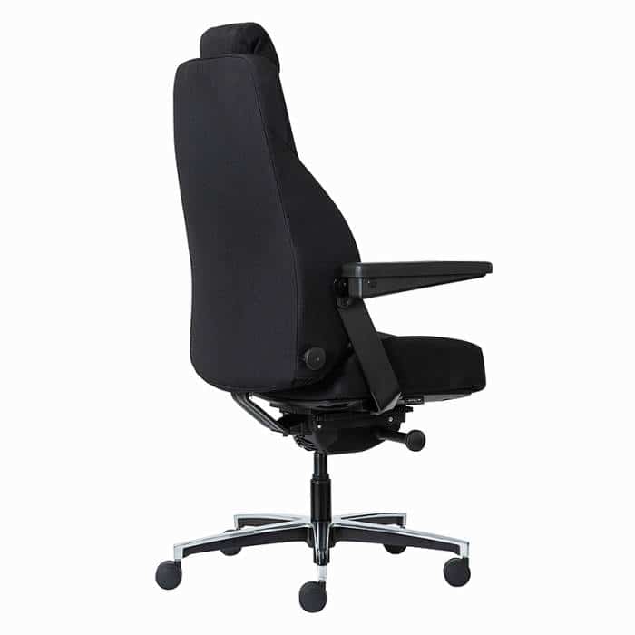 Buro Maverick Chair, Black Fabric, Rear Angle View