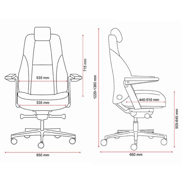 Buro Maverick Chair, Dimensions
