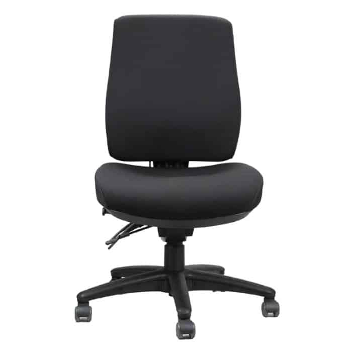 Hannah Pro High Back Chair, no Arms, Black Fabric, Front View