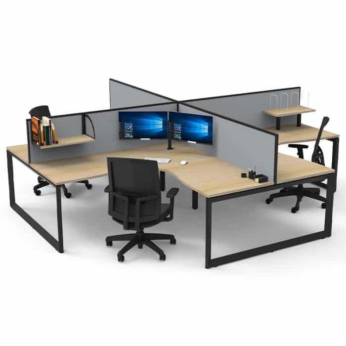 Elite Loop Leg 4 Way Corner Workstations